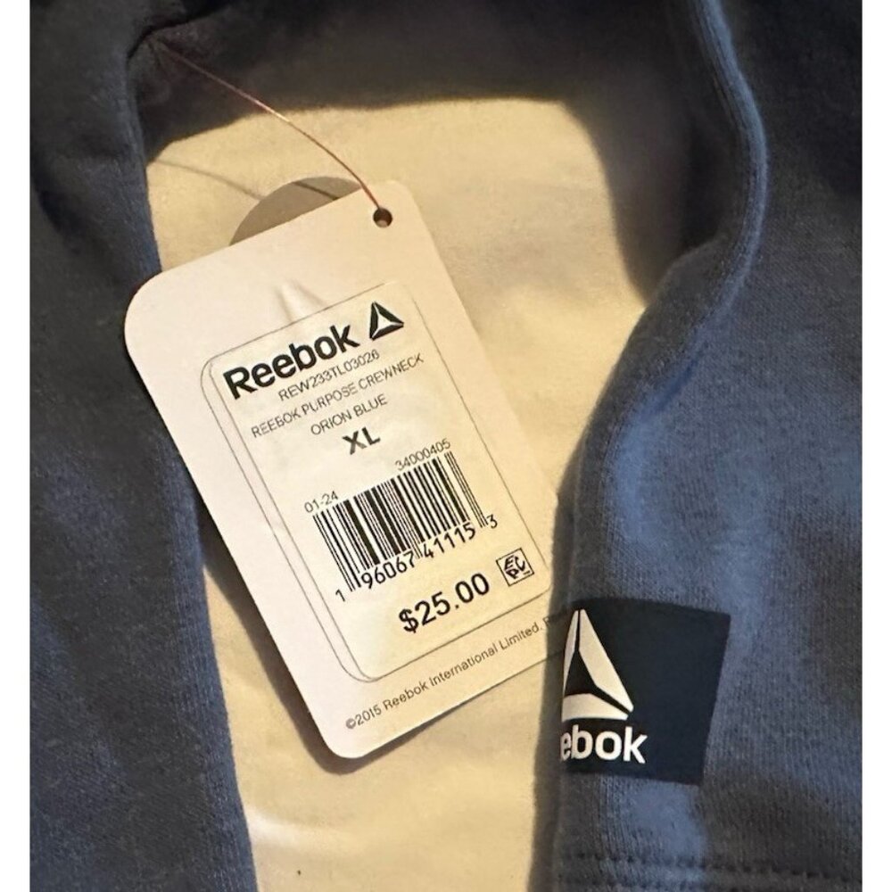 Reebok Purpose Crew Neck Sweatshirt Orion Blue Women's Size XL New with Tags - Picture 5 of 6